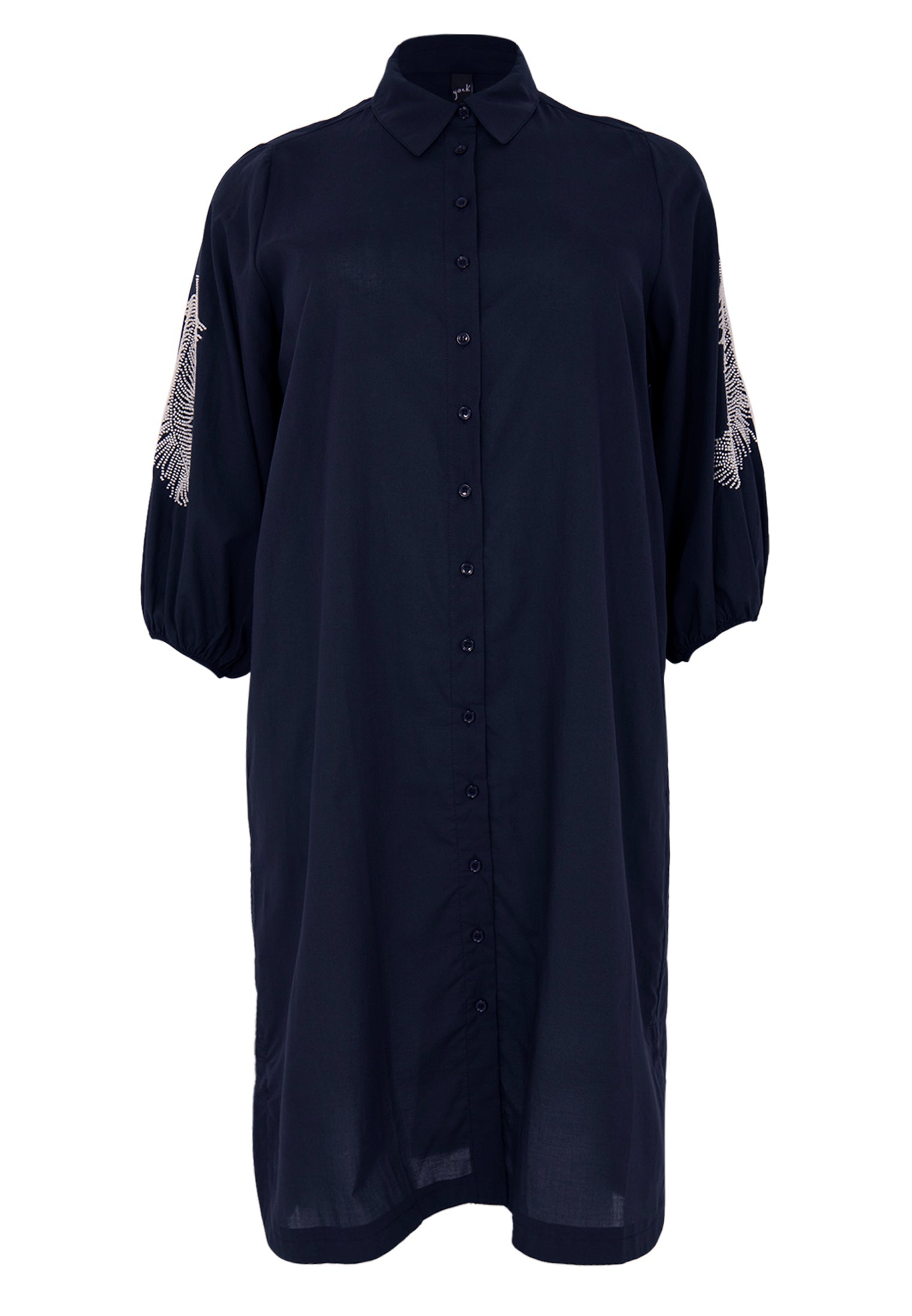 Livkurva ™ | Lång Mörkblå Bomullsblus