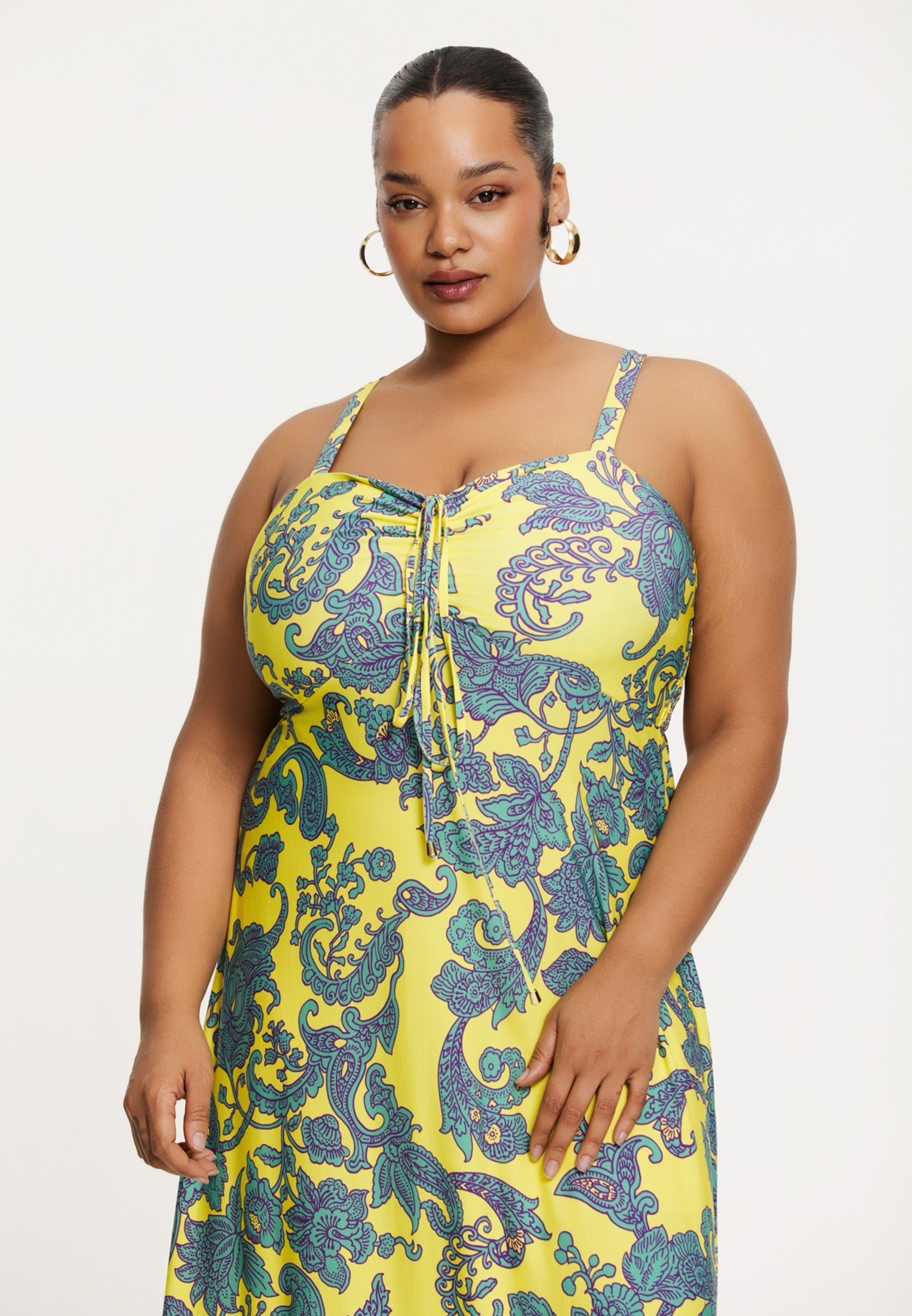 Livkurva ™ | Långfärgad Klänning med Spagettiband