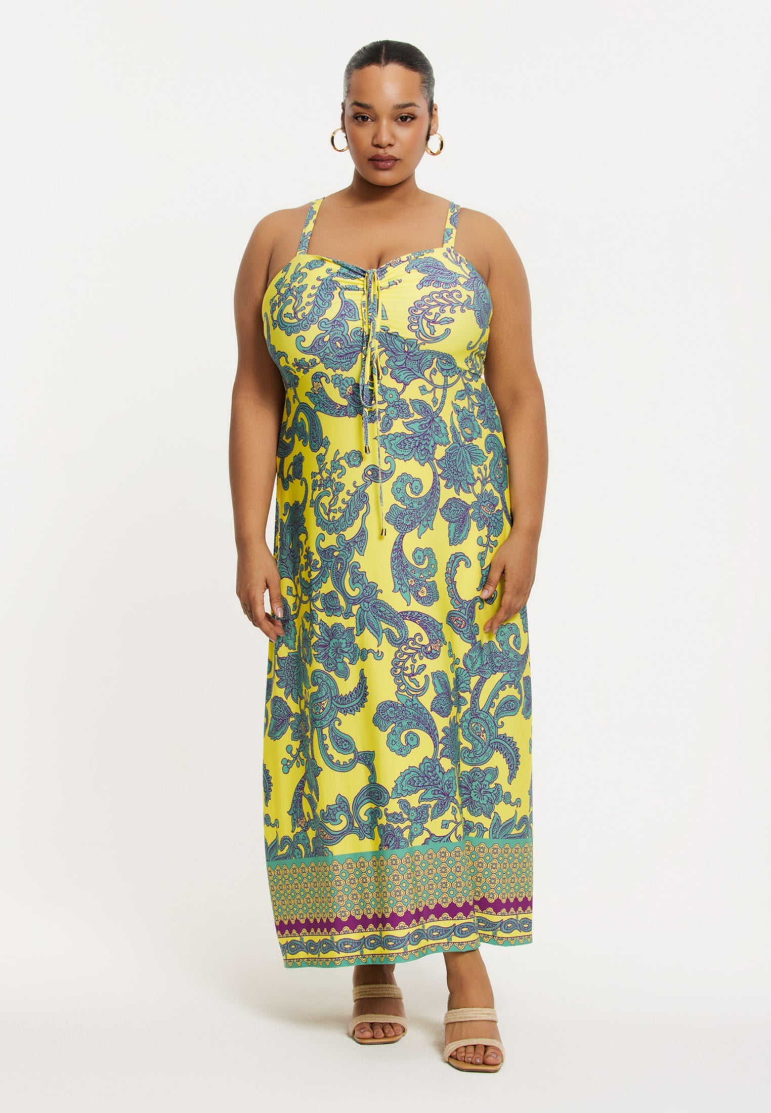 Livkurva ™ | Långfärgad Klänning med Spagettiband