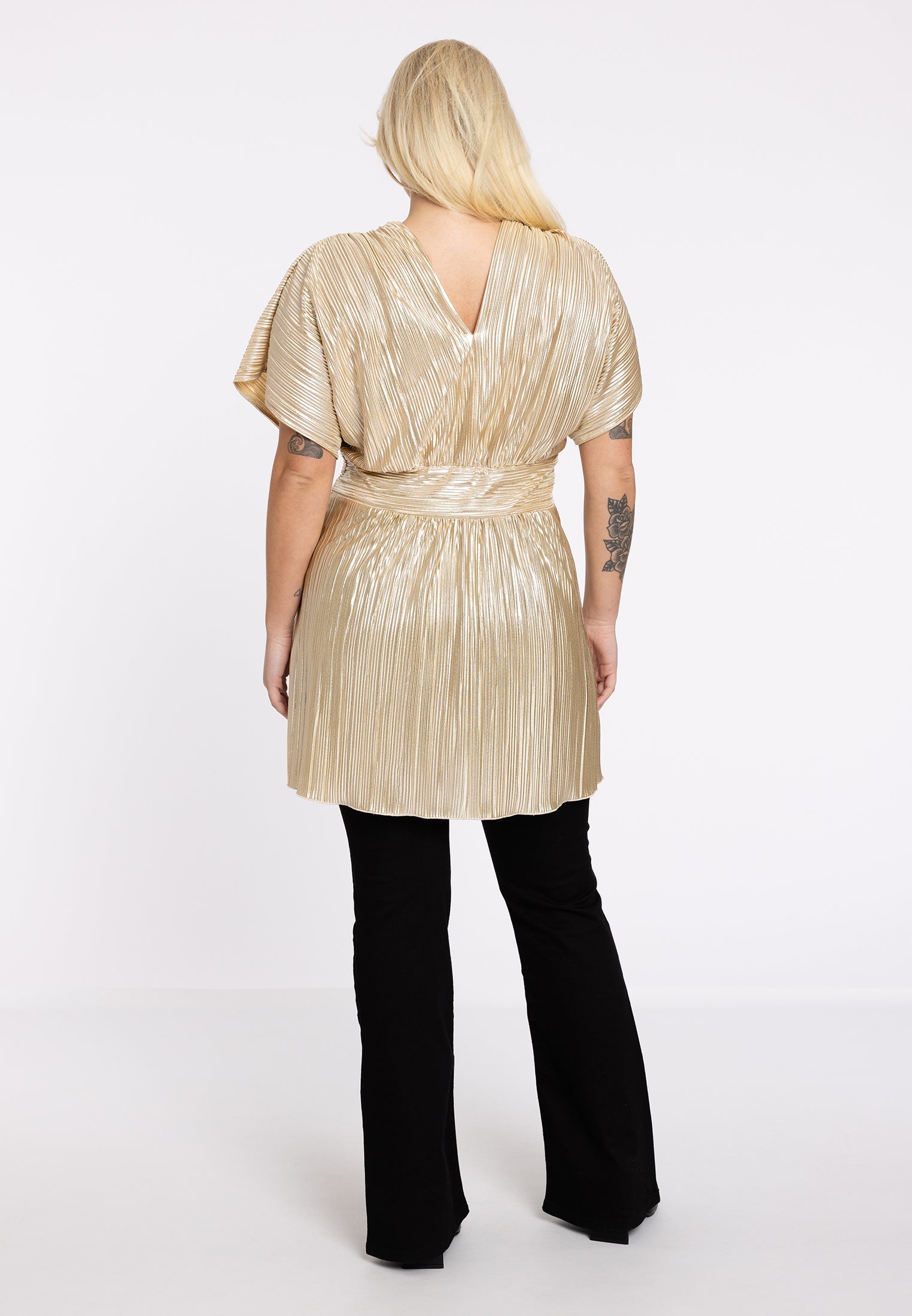 Livkurva ™ | Glittrande Guldig Tunikamed