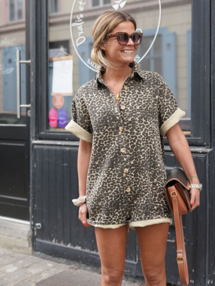 Livkurva ™ | Jumpsuit i Leopardmönster 