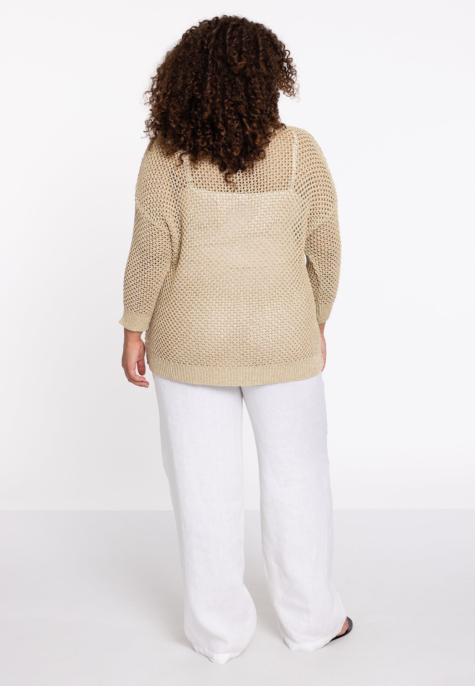 Livkurva ™ | Guldfärgad Virkad Pullover