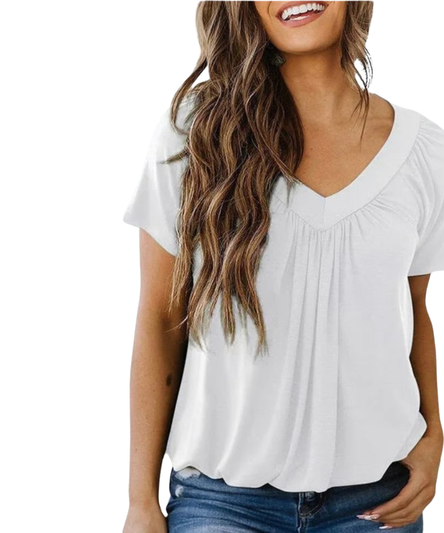 Livkurva ™ | Plus Size V-ringad T-shirt