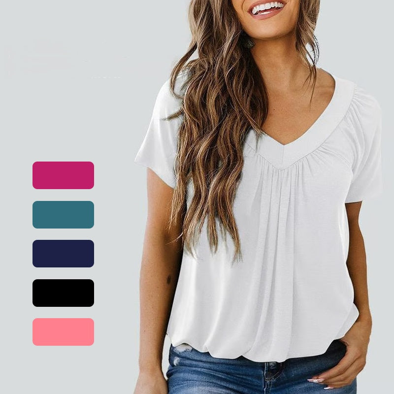 Livkurva ™ | Plus Size V-ringad T-shirt