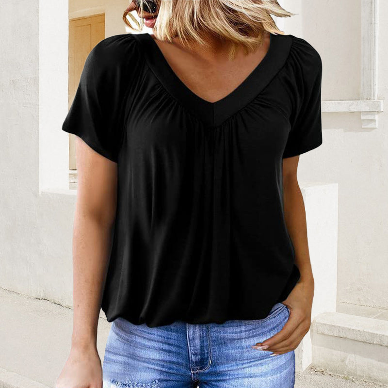 Livkurva ™ | Plus Size V-ringad T-shirt